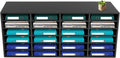 Mail Sorter Organizer, 24 Compartments Mailbox for Classroom, Desktop File Organizer with Adjustable Shelves, for Office Home Classroom, PVC, Black