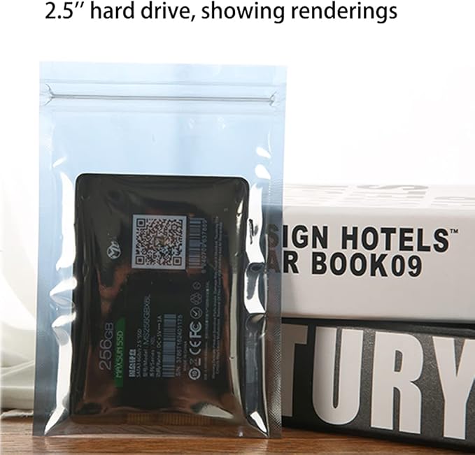 100pcs Antistatic Bags 3.93x5.9in/10x15cm, Resealable ESD Bag, Suitable for CPU SSD Hard Disk and Various Electronic Devices