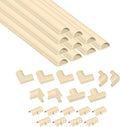 D-Line 157in Cord Cover Kit, Self-Adhesive Wire Hiders, Paintable Cable Raceway to Hide Wires on Wall, Electrical Cable Management - 10x 15.7 Lengths & 19 Accessories - 1.18" (W) x 0.59" (H) - Beige