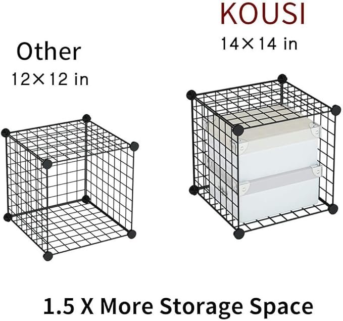Metal Grid 14"x14" Wire Cube Storage - 30 - Cube Modular Shelving Unit, Stackable Bookcase for Office, Bedroom & Living Room