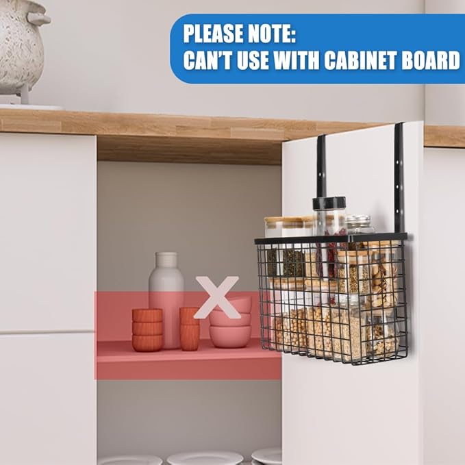 2 Pack Cabinet Door Organizer,Over The Cabinet Door Organizer with Towel Bars,Hang Over Cabinet Door Storage, Kitchen Cabinet Door Organizer for Cutting Board, Baking Sheet, Foil, Plastic Wrap