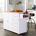 PHI VILLA Kitchen Island on Wheels Portable Kitchen Cart with Drop Leaf, Rolling Kitchen Island with Storage
