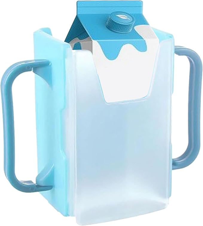Juice Box Holder - Portable Toddler Drink Pouch Holder, Squeeze Proof Milk Pouch Holder | Reusable Milk Carton Cup Holder, Adjustable Juice Bag Holder, Milk Cup Holder Peerfect for Kids and Toddler