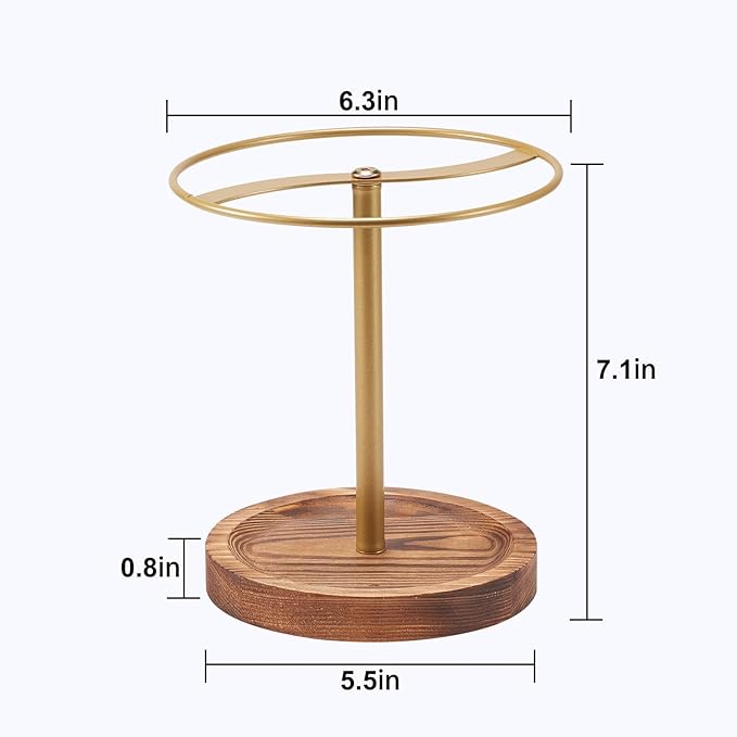 Sunglasses Organizer Wood Glasses Holder Stand, Metal Sunglass Storage Display Rack for 12Pairs Eyeglasses, Eyewear Organizer for Dresser Table Desk Countertop Bedroom (Gold Frame)