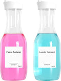 54 OZ Laundry Detergent Dispenser, Laundry Soap Dispenser, Liquid Laundry Detergent Container and Organizer, Clear Plastic Fabric Softener and Laundry Powder Dispenser for Laundry Room, 2Pack