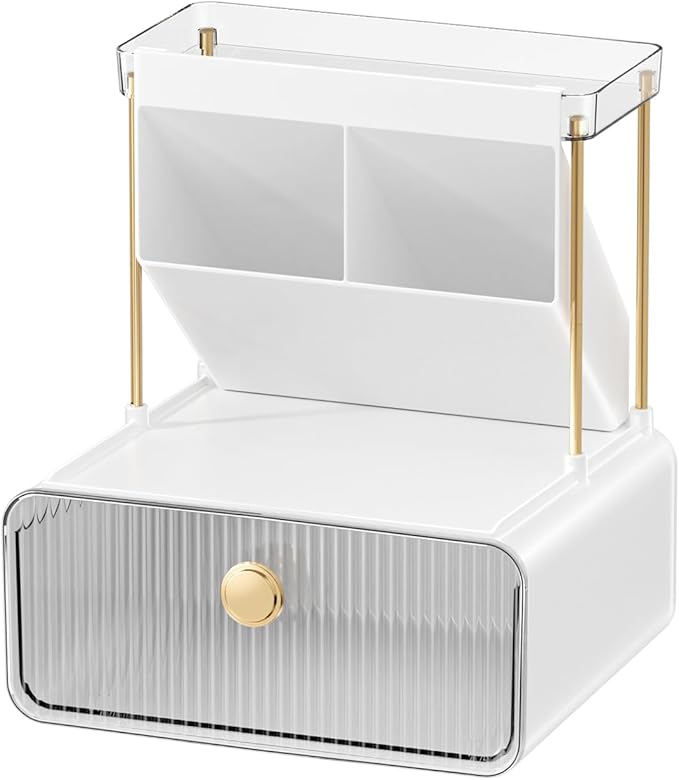 3-Tier Bathroom Makeup Organizers and Storage, Makeup Vanity Organizer, Bathroom Countertop Organizer, Makeup Brush Holder, Desk, Perfume, Cosmetic, Office, Nailpolish, Jewelry and Skincare Organizers