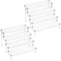2 Pack 4 Tier Acrylic Display Risers, Clear Perfume Organizer, Clear Risers for Display Cupcake, Cosmetics, and Collectibles (11.8 x 10.2 x 7.8 inch)