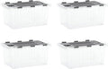 Superio Storage Bins with Lids, Clear Plastic Containers for Organizing, Stackable Totes, BPA Free, Odor Free, Organizer Boxes for Home, and Dorm, 10.5 Quart (4 Pack, 15"x10"x7")