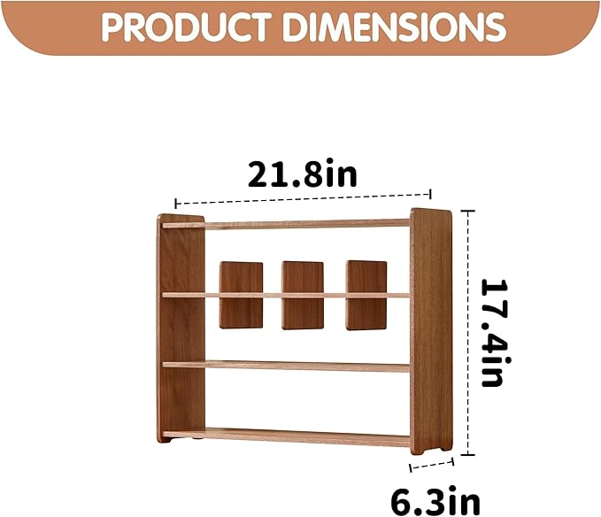 Coffee Cup Holder for Countertop Walnut Wood Coffee Mugs Holder for Kitchen Mug Display Rack (4-Tier wood A)