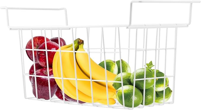 Orgneas 16.5 Inch Freezer Organizer Bins, Metal Wire Basket Bins, Replaces Chest Freezer Basket, Hangable, Sturdy, White