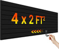 Ezlaino PVC Slat Wall Paneling 4FT x 2FT- Thickened & Durable, Waterproof, Versatile | Fits Most Slatwall Accessories (Not Included) | Ideal for Garage, Home & Store Organization, Black