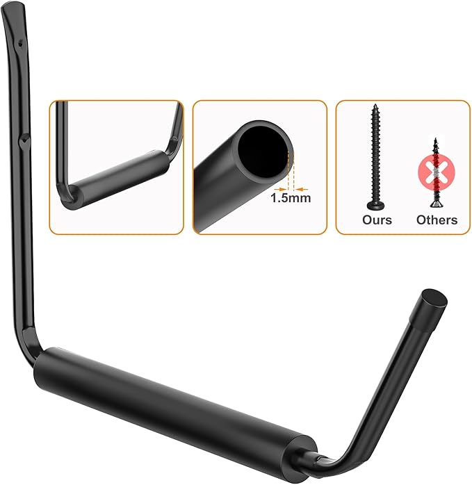 WALMANN Lightweight Kayak Storage Rack, Wall Mount Kayak Hooks for Garage Utility Storage Hangers for Canoe, Surfboard, Skiis, Snowboard, Paddle Board, Ladders