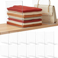 Shelf Dividers for Closet Organization: 10" Tall x 12" Deep Acrylic Closet Shelf Dividers for Clothes Sweater Purse - Free Standing Clear Separators for Shelves