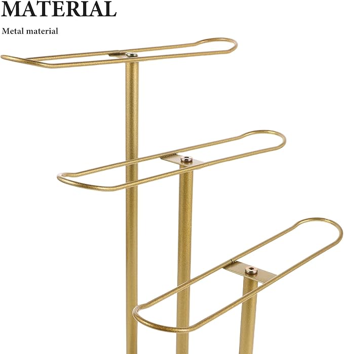 DOITOOL Headband Holder Organizer Metal Hairband Rack 3-Layer Hair Hoop Display Stand Watch Necklace Holder Storage Hair Ropes Accessories Bracelets Bangles