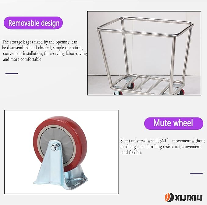 Commercial Laundry Cart with Wheels 12 Bushel (400l) Industrial Laundry Hamper Large Heavy Duty Rolling Laundry Basket Waterproof Trucks for Home Organizer Storage