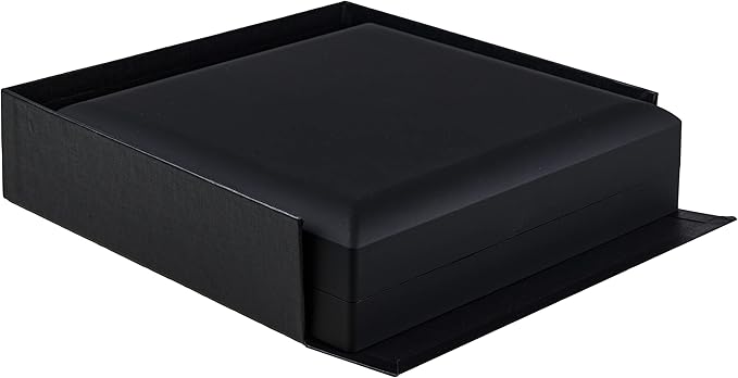 Allure - Bulk Case Of 12 - Large Necklace Box With LED Light, Square Shaped, Elegant Diamond Necklace Case, For Unique Proposal Or Wedding, Luxury Black Velvet Interior Jewelry Display Gift Box.