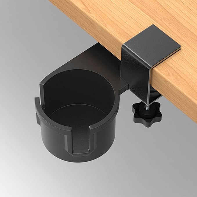 Upgraded 180 Degree Rotating Desk Clamp Organiser Cup Holder for Office and Gaming Table Coffee Mug Storage Rack