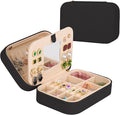 TopPerfekt Travel Jewelry Case, Jewelry Box with Mirror, Jewelry Organizer Bridal Shower Gifts to Her, Earring Storage Travel Case, Trendy Gift for Women and Girls, Girlfriend-pure Black