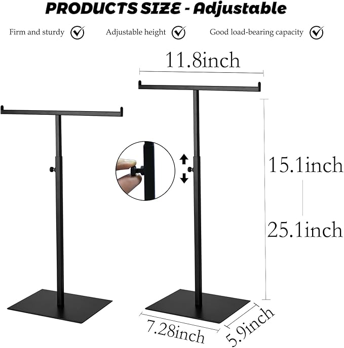 Purse Display Stand Jewelry Tower Stainless Steel Handbag Stand Jewelry Stands Tabletop for Necklaces Organizer Stand Adjustable Height Home Store Boutique, Black