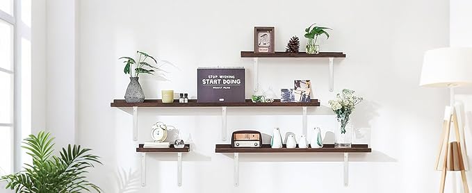 12 Pack L20 x H 12" White Heavy Duty Shelf Brackets with Screws Metal Shelf Brackets Shelf Support Angle Brackets for Shelves L Brackets Heavy Duty Floating Shelf