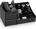 Cologne Organizer for Men, Perfume Stand, Bathroom Countertop Storage Shelf, Dresser Organizer Counter, Brush Holder, Bedroom Counter Storage Trays, Gifts for Men(Black)
