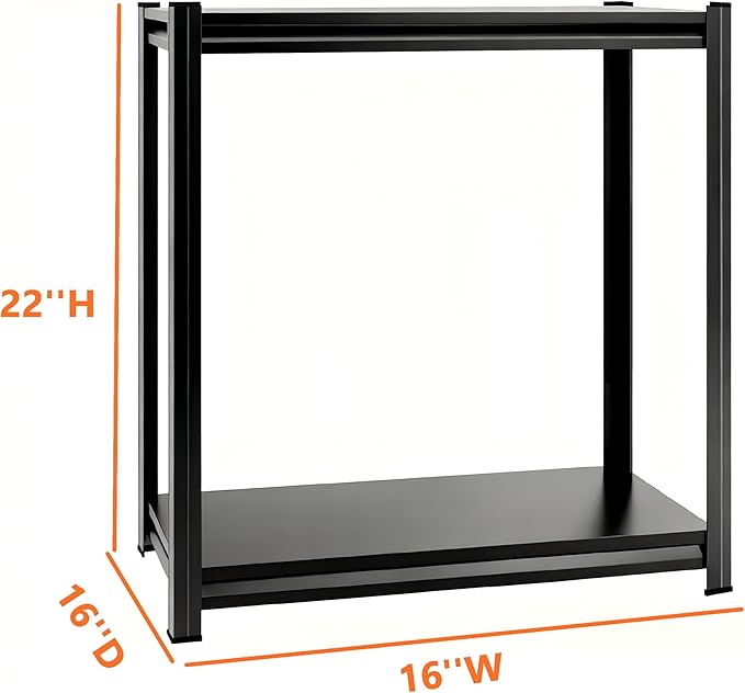 2-Tier End Table, Sofa Side Table for Small Space with Storage Shelf, Couch Table & Nightstand for Living Room, Bedroom, Office,22''H×16''W×16''D