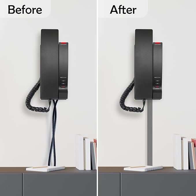 Rubber Bond TV Cord Hider Cable Protector - Strong Self Adhesive Wall Cord Cover Cable Hider - Low Profile Cable Management Wall Cord Concealer Cable Raceway (Grey, 6 Feet)