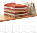 Acrylic Shelf Dividers for Closet Organization: 12" Tall x 10" Deep Closet Shelf Divider for Clothes Purse Sweater - Free Standing Clear Separators for Shelves, 5Pack