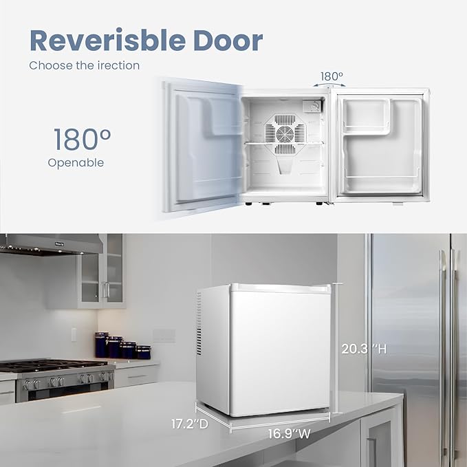 Mini Fridge & Cooler - 38 Liter Small Fridge for Bedroom, 38-72℉ Small Refrigerator for Office, Home, Apartment, Thermoelectric Electric Cooler for Skincare, Food, Drinks(1.34 cu.ft)