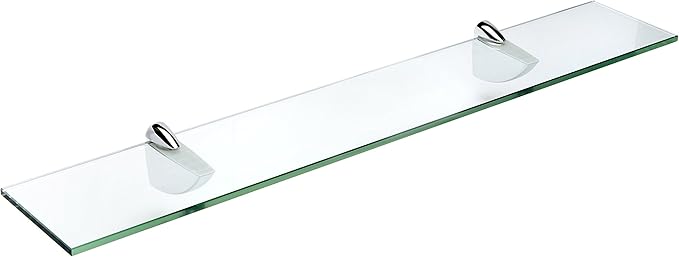 Spancraft Glass O-10x48-Chrome Oriole Glass Shelf, Chrome, 10" x 48"