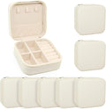 KEINE MARKE Small Jewelry Box, Travel Portable Jewelry Case for Ring, Pendant, Earring, Necklace, Bracelet Organizer Storage Holder Boxes (white*8).