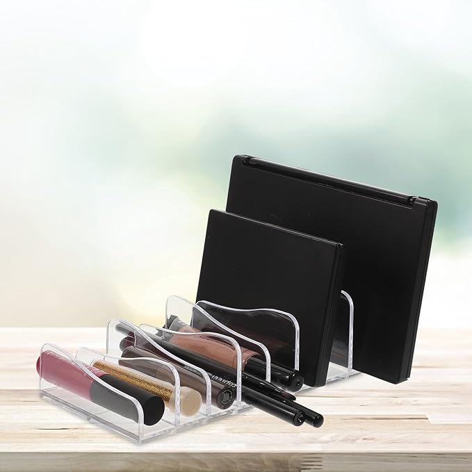 Uonlytech 2pcs Transparent Eyeshadow Palettes Organizer Makeup Holder Cosmetic Storage Stand for Vanity Desktop Scratch-resistant Pallet Display Rack for Easy Access and Neat Arrangement