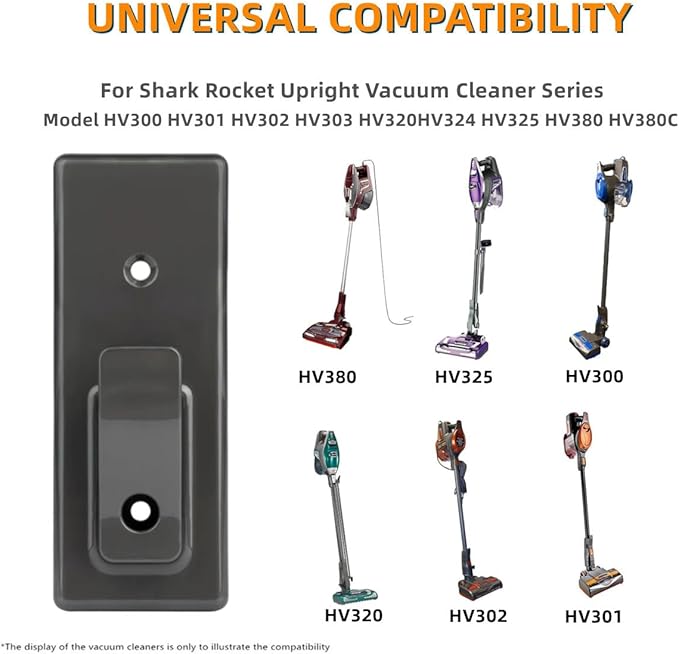Wall Mount Holder for Shark Rocket HV300 HV301 HV302 HV303 HV320 HV322 HV324 HV325 HV380 HV380C Upright Vacuum, Replace Parts 390FFJH380 and 416FFJV300