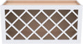 Solid Wood RTA Wall Cabinet with Lattice Panels - Wine Holder & Storage for Bar, Pantry, Cellar & Countertop - Mocha (White, 30'W 12'D 18'H)