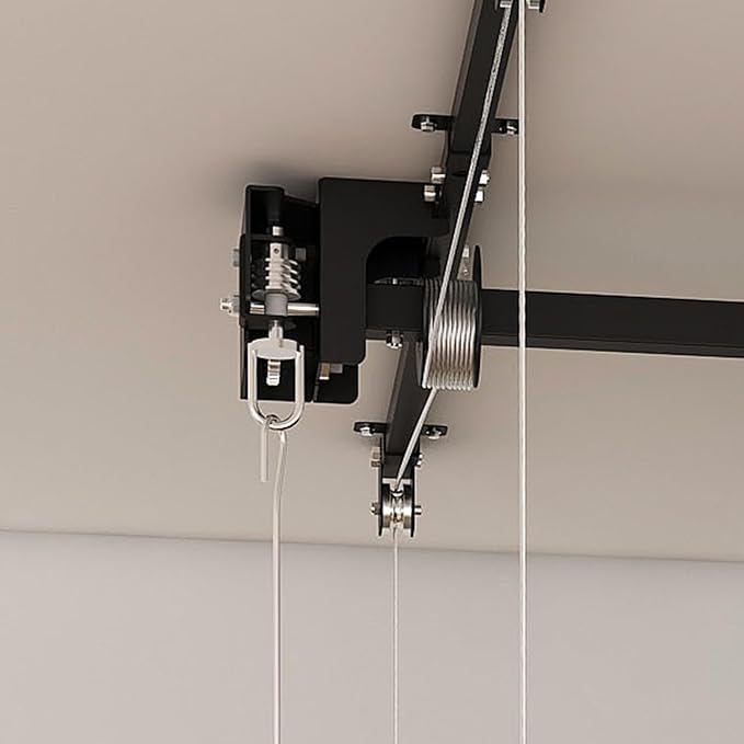 4x8 FT Overhead Garage Storage Rack - 325LBS Heavy-Duty All-Steel Construction | Crank-Down System for High Ceilings 10-12 FT | Manual Safety Lock & Secure Ceiling Installation