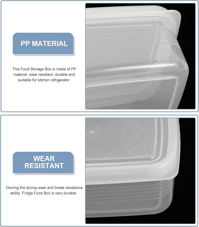 Wakauto 6pcs Small Refrigerator Organizer Bins Food Storage Containers for Fridge Produce Saver Boxes Multipurpose Preservation for Dough Meat Vegetables Kitchen Organization
