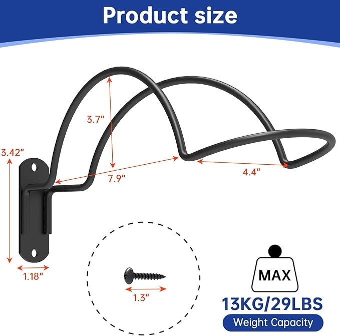 2-Pack Wall-Mounted Multi-Purpose Helmet Storage Display Rack - Durable Metal Hanger Hook for Equestrian, Motorcycle, Baseball, Hockey, Rugby & Electronic Helmets | Heavy-Duty Construction with Screws