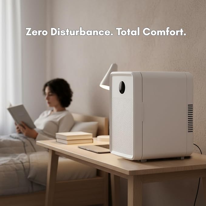 13L/22L Mini Fridge for Bedroom, Non-condensing Small Skincare Fridge, 110V/12V Portable Refrigerator Cooler & Warmer for Drinks, Food, Beauty, Makeup, Dorm, Car, Office
