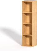 4 Cube Storage Organizer, 4 Tier Cube Bookcase Freestanding Storage Display Organizer for Home Office, Four Cubes Open Shelf Bookshelf (Oak, 4 Cube)