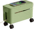 Cable Box Organizer | Wire Storage Container with Wheels | Tabletop Charger Cord Storage | for Home Office Dormitory Gaming Setup TV Stand Computer Desk Tech Enthusiasts Renters Content Creators