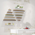 Wall Mounted Shelf Nail Polish Bottle Display Rack, Triangular Essential Oil Perfume Storage Rack, Multifunctional Hanging Salon/Beauty/Nail Shop Organizer Perfume Holder(Size:4,Color:White)