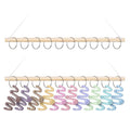 SNOWSTAR Macrame Hair Claw Clip Organizer with10 Metal Rings,Hanging Hair Clip Holder and Storage for Women Girls,Claw Clips Hanger Home Decor for Wall,Door,Closet