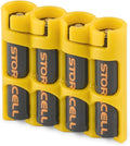 Storacell by Powerpax Slimline AAA Battery Storage Caddy, Yellow, Holds 4 Batteries (Not Included)