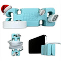 CordBrick Stocking Stuffers for Adults Cord Management Weighted Cord Holder Cable Wrap Phone Stand - Multiuse Gadget Organizer for Nightstand, Desk. Gift for Men, Durable Silicone. 1pk Aqua