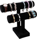Wudygirl Velvet Bracelet Holder2 Tie Jewelry Stand Jewelry Holder Organizer for Bracelets Watches Necklaces Gift for Girl Women（Black 2 Tie）