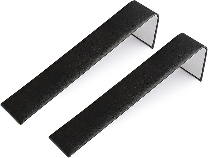 Novel Box 2 Pack Bracelet/Watch Ramp Black Leatherette 2x8.25x2 Inches - Slim and Sleek Ramps for Jewelry Display - Bracelet Holder Organizer Stand for Wedding, Selling & Personal Use