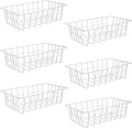 Orgneas Freezer Organizer Bins Metal Wire Storage Baskets for Upright Refrigerator Chest Freezer, Kitchen Pantry Storage and Organization for Fruit Vegetable Soda Cans Toys and Snacks, Set of 6