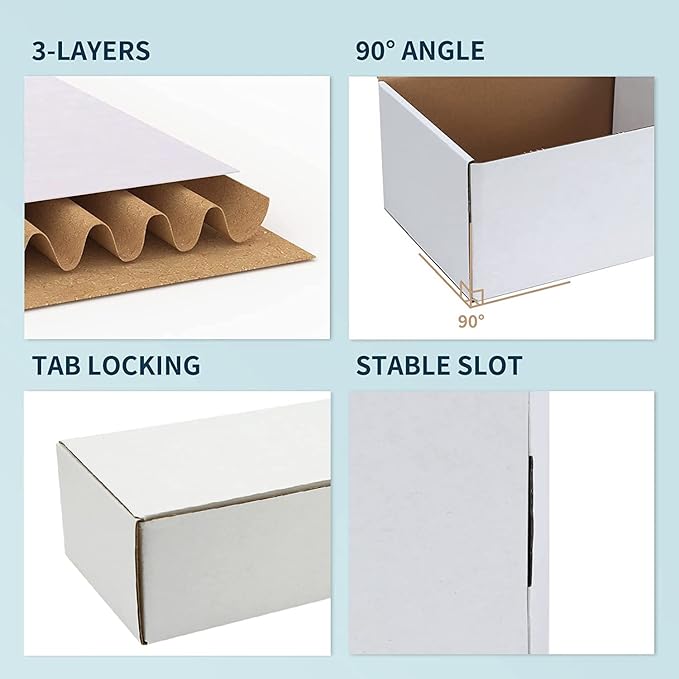Trading Card Storage Box,4-Pack-3200 Count Corrugated Cardboard Card Box With Mtg/Magic/TCG Storage and Collection,Labels For Card Storage Box