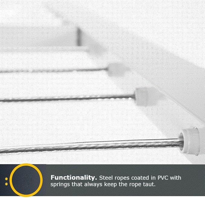 Ceiling Mounted Pulley Drying Rack – Aluminum Clothesline for Indoor or Outdoor Use – Space-Saving Solution for Modern Laundry Rooms (47.3" x 23.6")