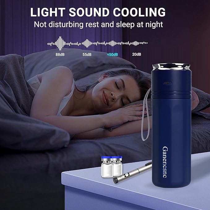 Electric Insulin Cooler Travel Case TSA Approved，USB Type-C Smart Cooling, 20000mAh Power Bank ，Large Capacity Medication Cooler，Medical Cooler for Travel （Blue,inclued 20000mAh Power Bank ）